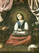 Francisco de Zurbaran the virgin as a girl, praying Spain oil painting artist
